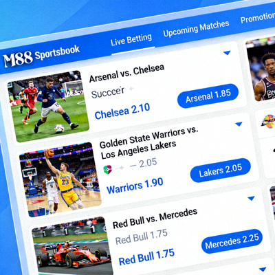 Tampilan Sportsbook M88 dengan odds dan pertandingan olahraga terkini